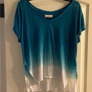 Anthropologie by Velvet Ombré Dip Dyed Top- Blue/White- XS- Excellent Condition